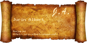 Jurin Albert névjegykártya